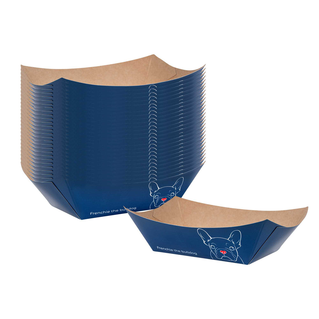 Bio Tek 6 oz Frenchie Paper #40 Food Tray / Boat - 5" x 4" x 1 1/2" - 50 count box
