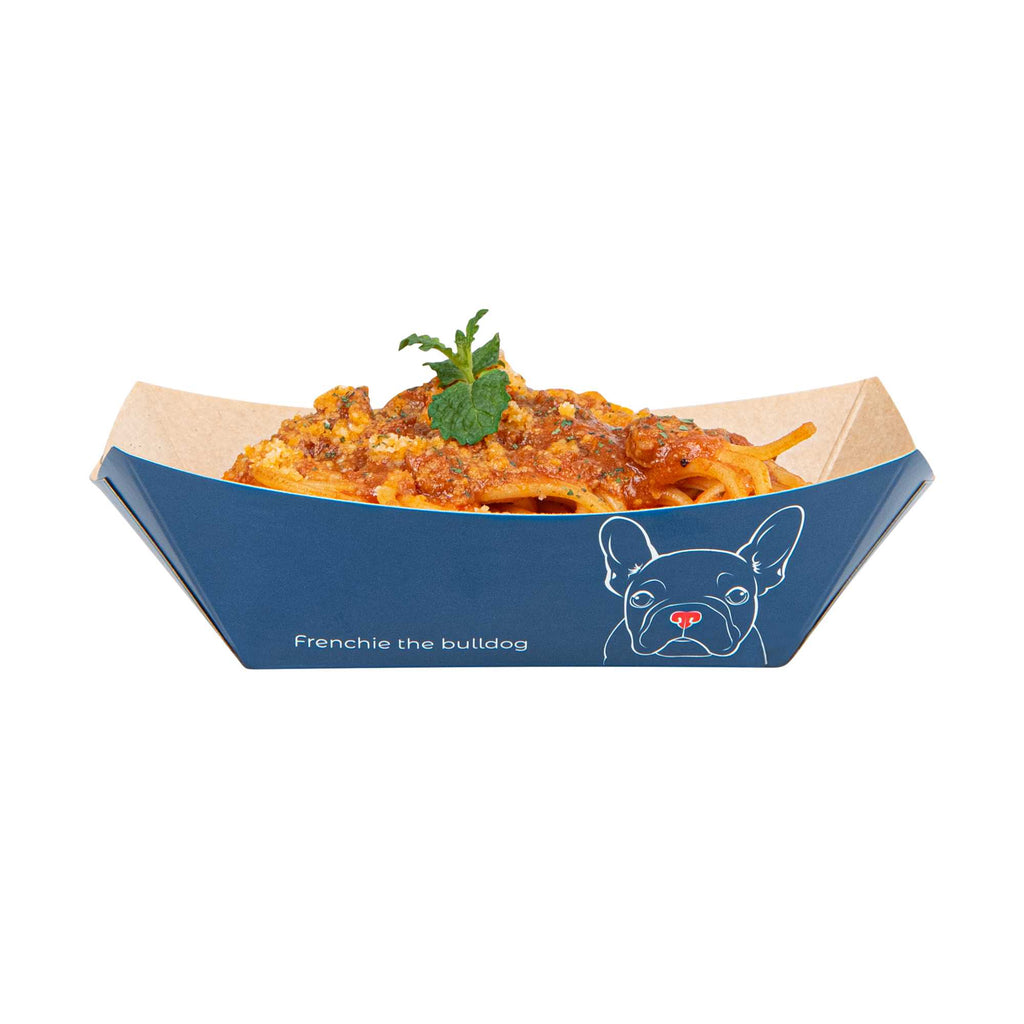 Bio Tek 6 oz Frenchie Paper #40 Food Tray / Boat - 5" x 4" x 1 1/2" - 50 count box