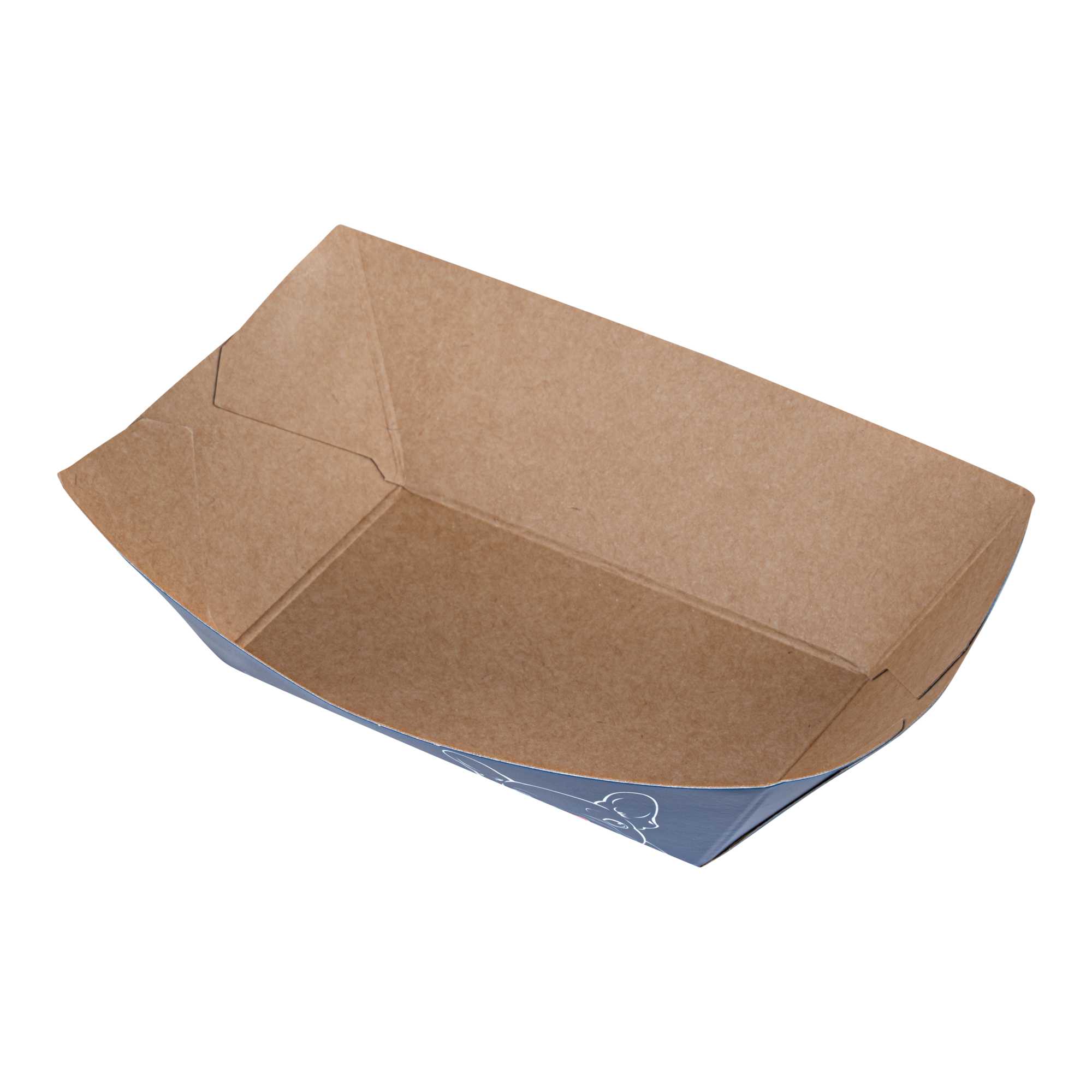 Bio Tek 6 oz Frenchie Paper #40 Food Tray / Boat - 5" x 4" x 1 1/2" - 50 count box
