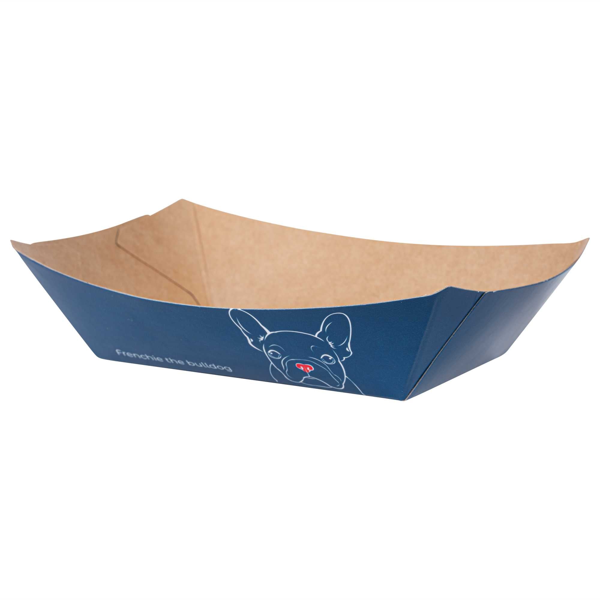 Bio Tek 6 oz Frenchie Paper #40 Food Tray / Boat - 5" x 4" x 1 1/2" - 50 count box