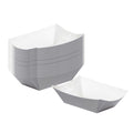 Bio Tek 6 oz Gray Paper #40 Food Tray / Boat - 5" x 4" x 1 1/2" - 50 count box