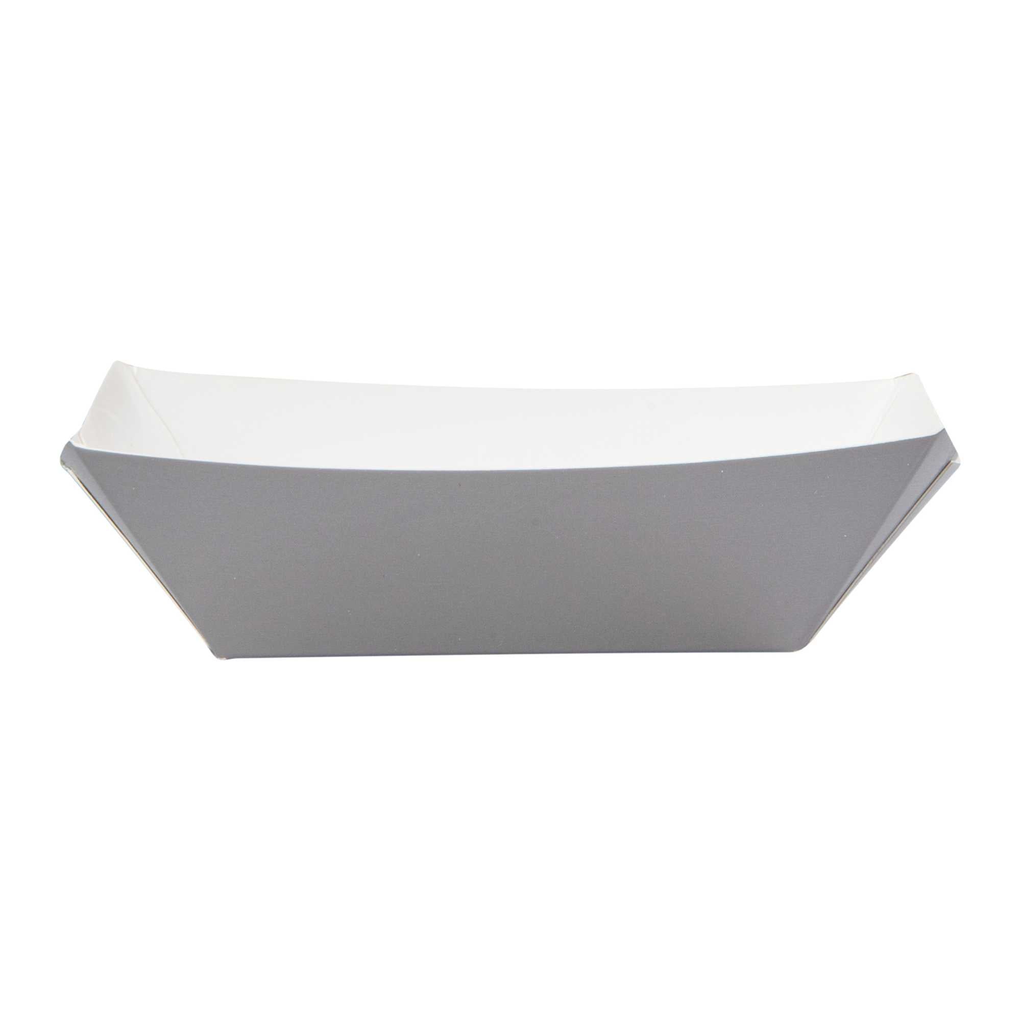 Bio Tek 6 oz Gray Paper #40 Food Tray / Boat - 5" x 4" x 1 1/2" - 400 count box