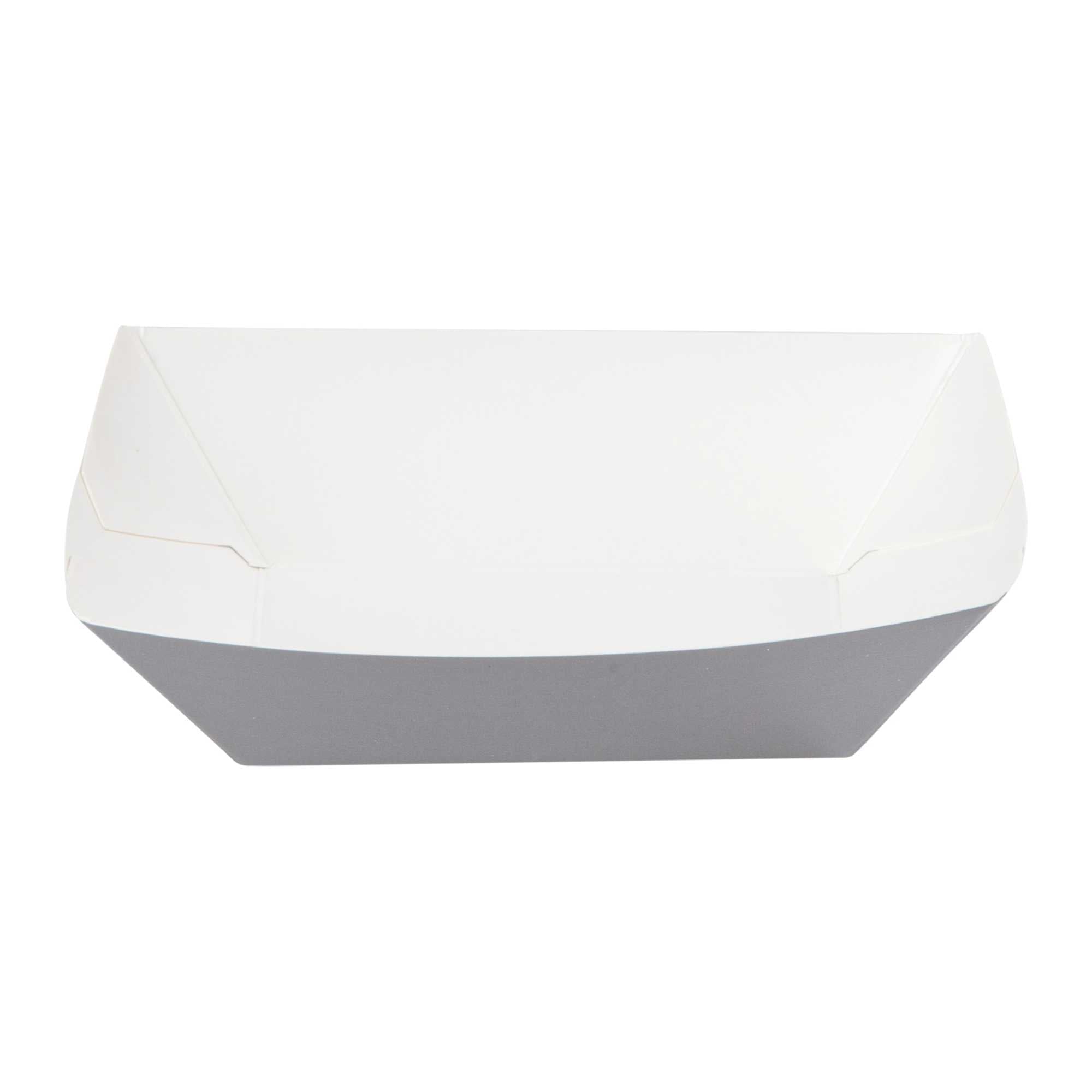 Bio Tek 6 oz Gray Paper #40 Food Tray / Boat - 5" x 4" x 1 1/2" - 400 count box