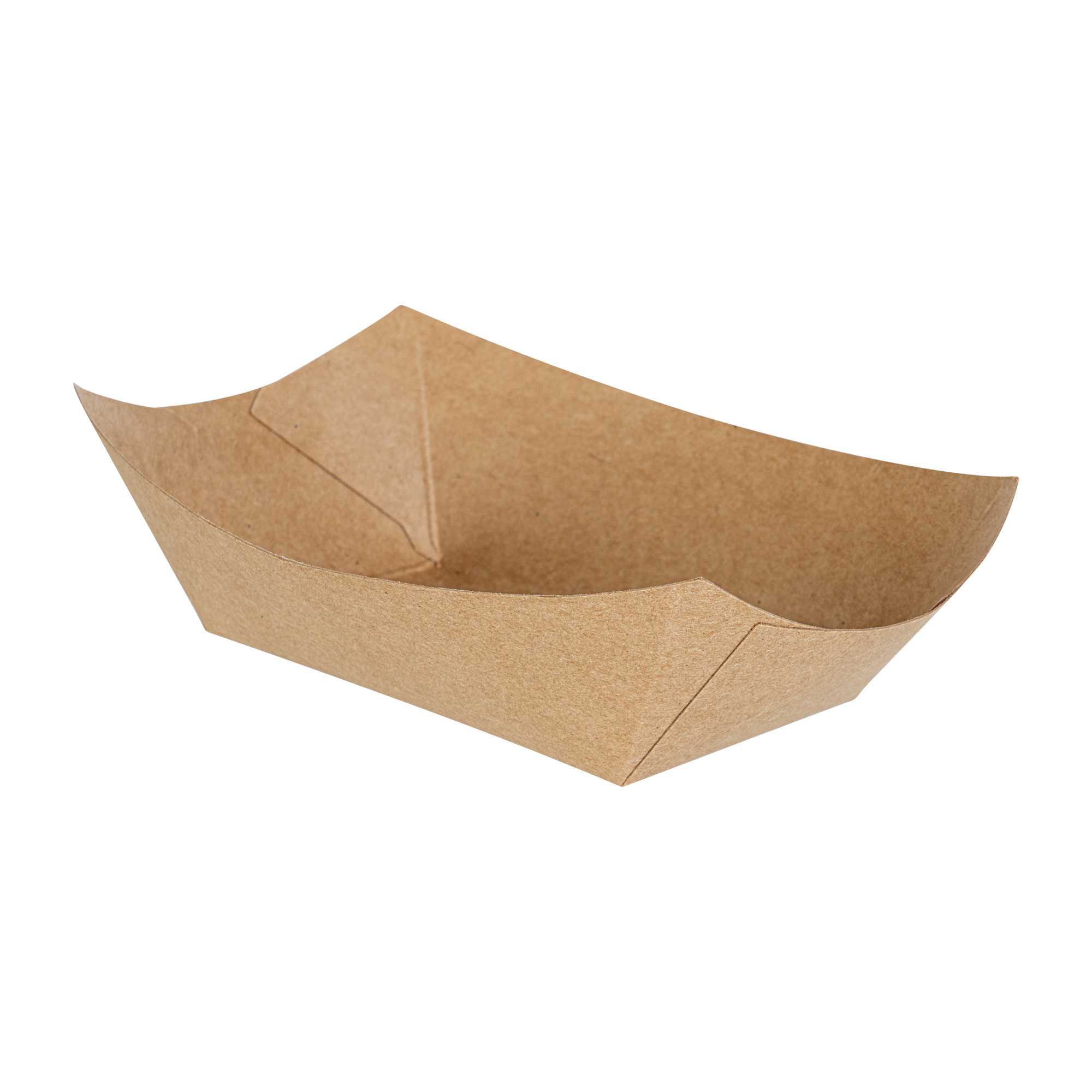 Bio Tek 6 oz Kraft Paper #40 Food Tray / Boat - 5" x 4" x 1 1/2" - 50 count box