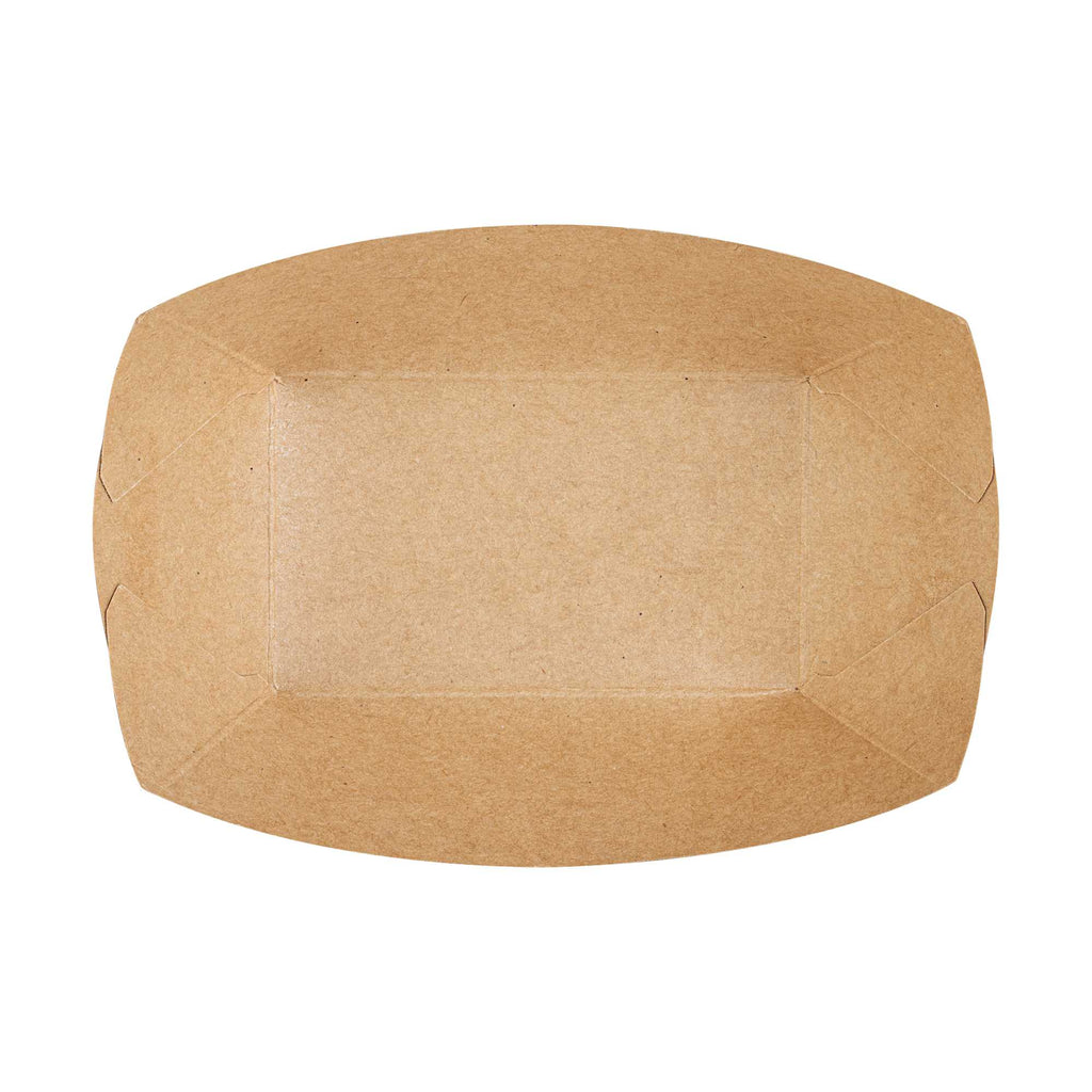 Bio Tek 6 oz Kraft Paper #40 Food Tray / Boat - 5" x 4" x 1 1/2" - 50 count box