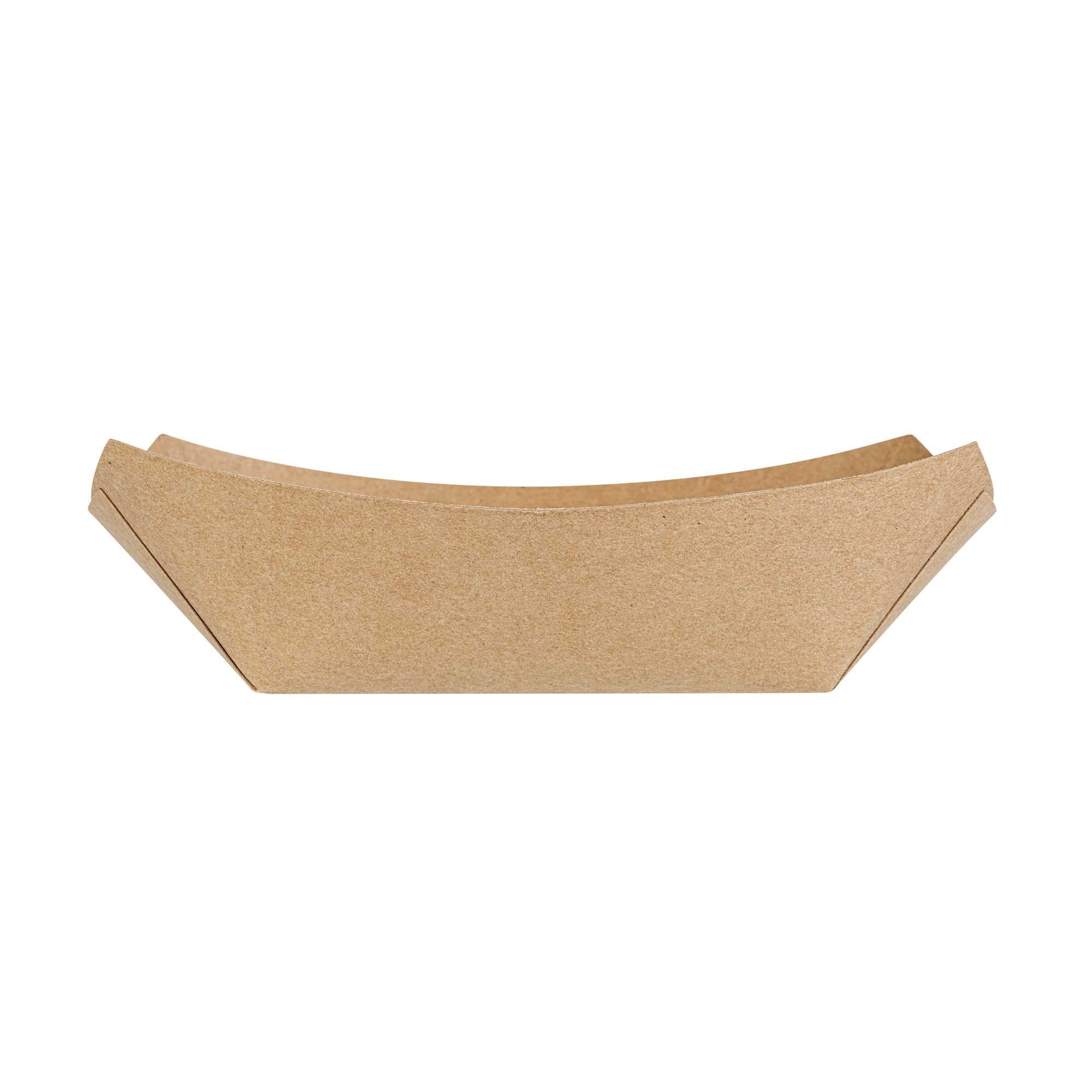 Bio Tek 6 oz Kraft Paper #40 Food Tray / Boat - 5" x 4" x 1 1/2" - 400 count box