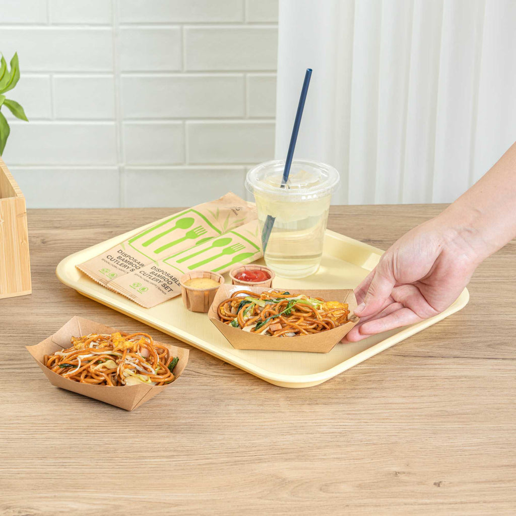 Bio Tek 6 oz Kraft Paper #40 Food Tray / Boat - 5" x 4" x 1 1/2" - 400 count box