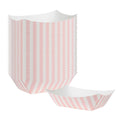 Bio Tek 6 oz Pink and White Stripe Paper #40 Food Tray / Boat - 5" x 4" x 1 1/2" - 400 count box
