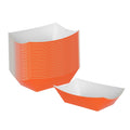 Bio Tek 6 oz Tangerine Orange Paper #40 Food Tray / Boat - 5" x 4" x 1 1/2" - 400 count box