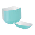 Bio Tek 6 oz Turquoise Paper #40 Food Tray / Boat - 5" x 4" x 1 1/2" - 50 count box