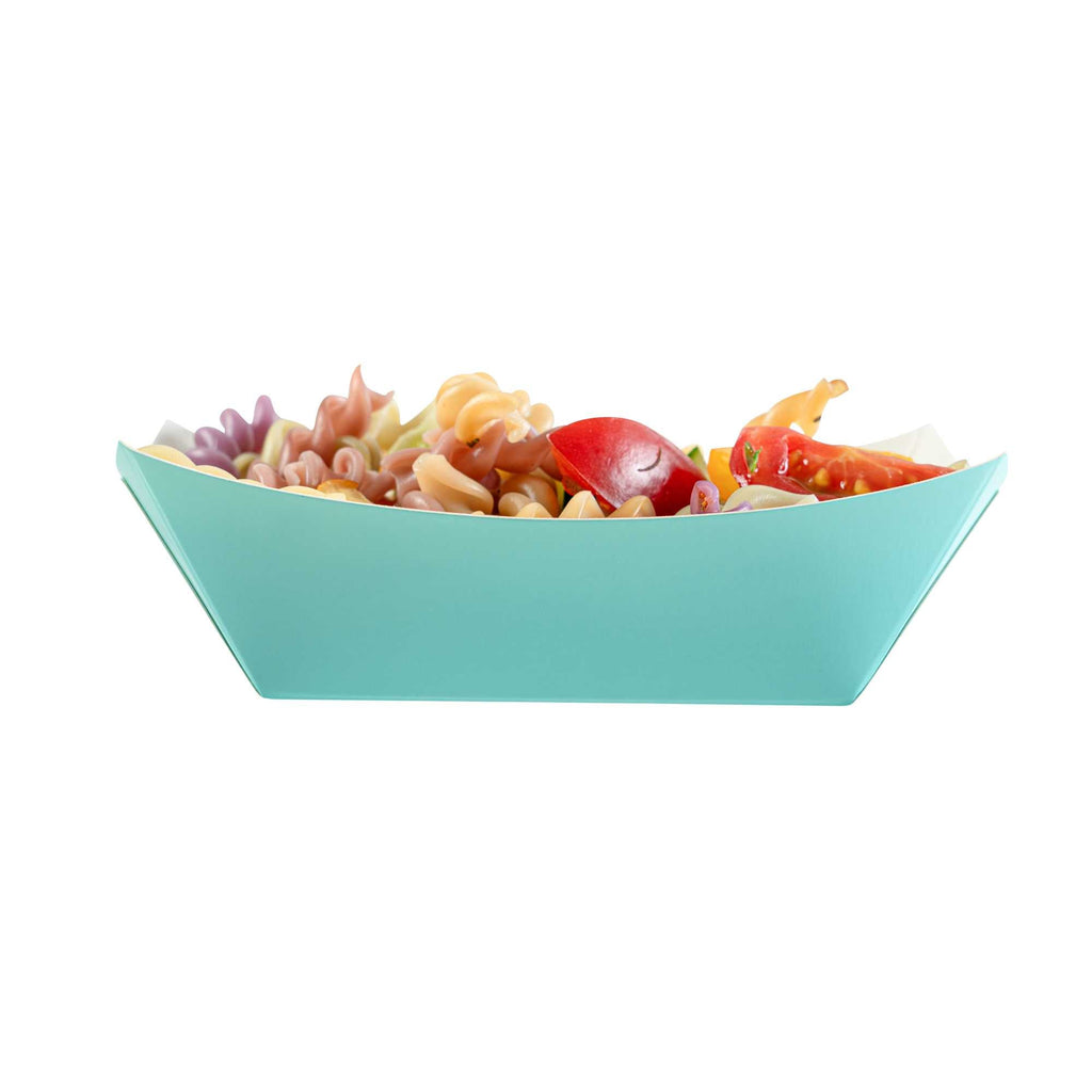 Bio Tek 6 oz Turquoise Paper #40 Food Tray / Boat - 5" x 4" x 1 1/2" - 400 count box