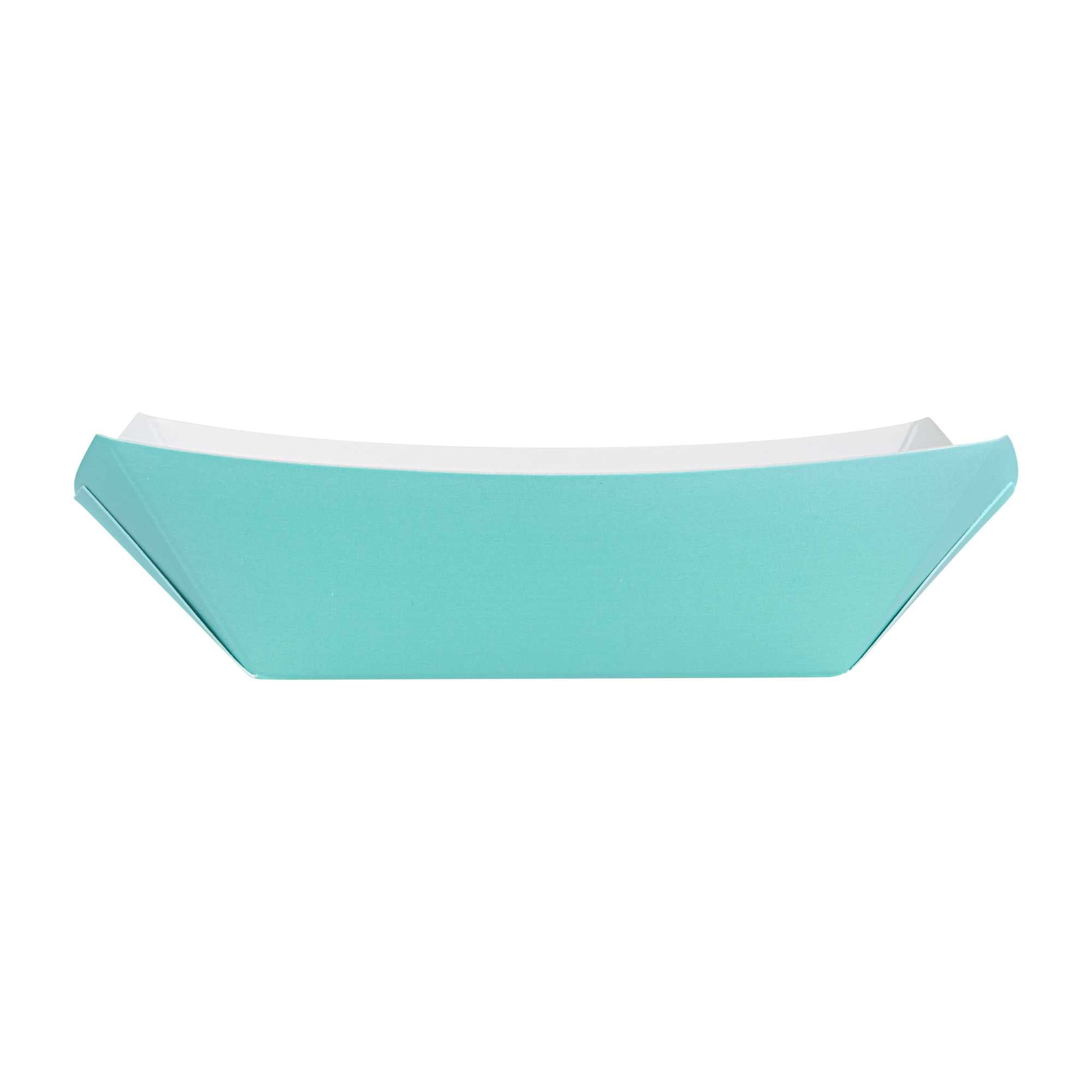 Bio Tek 6 oz Turquoise Paper #40 Food Tray / Boat - 5" x 4" x 1 1/2" - 400 count box