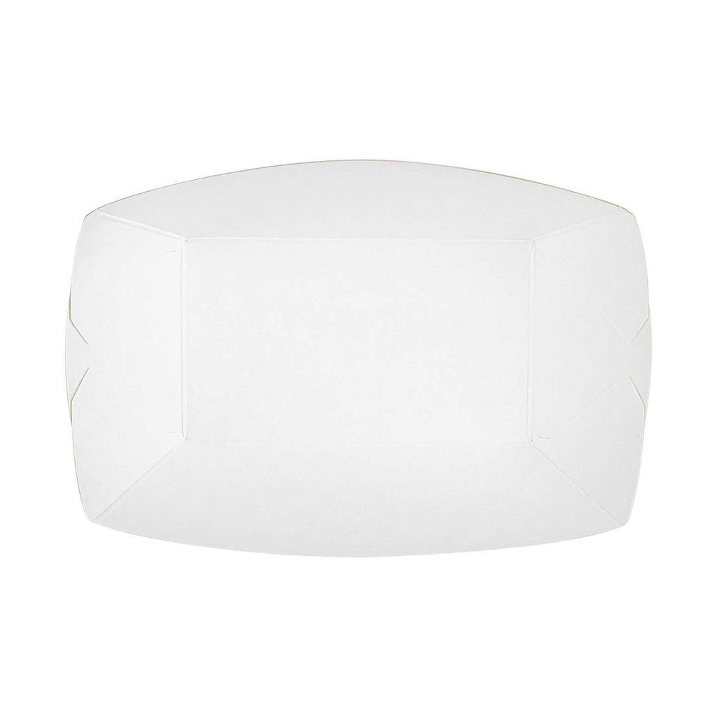 Bio Tek 6 oz White Paper #40 Food Tray / Boat - 5" x 4" x 1 1/2" - 50 count box