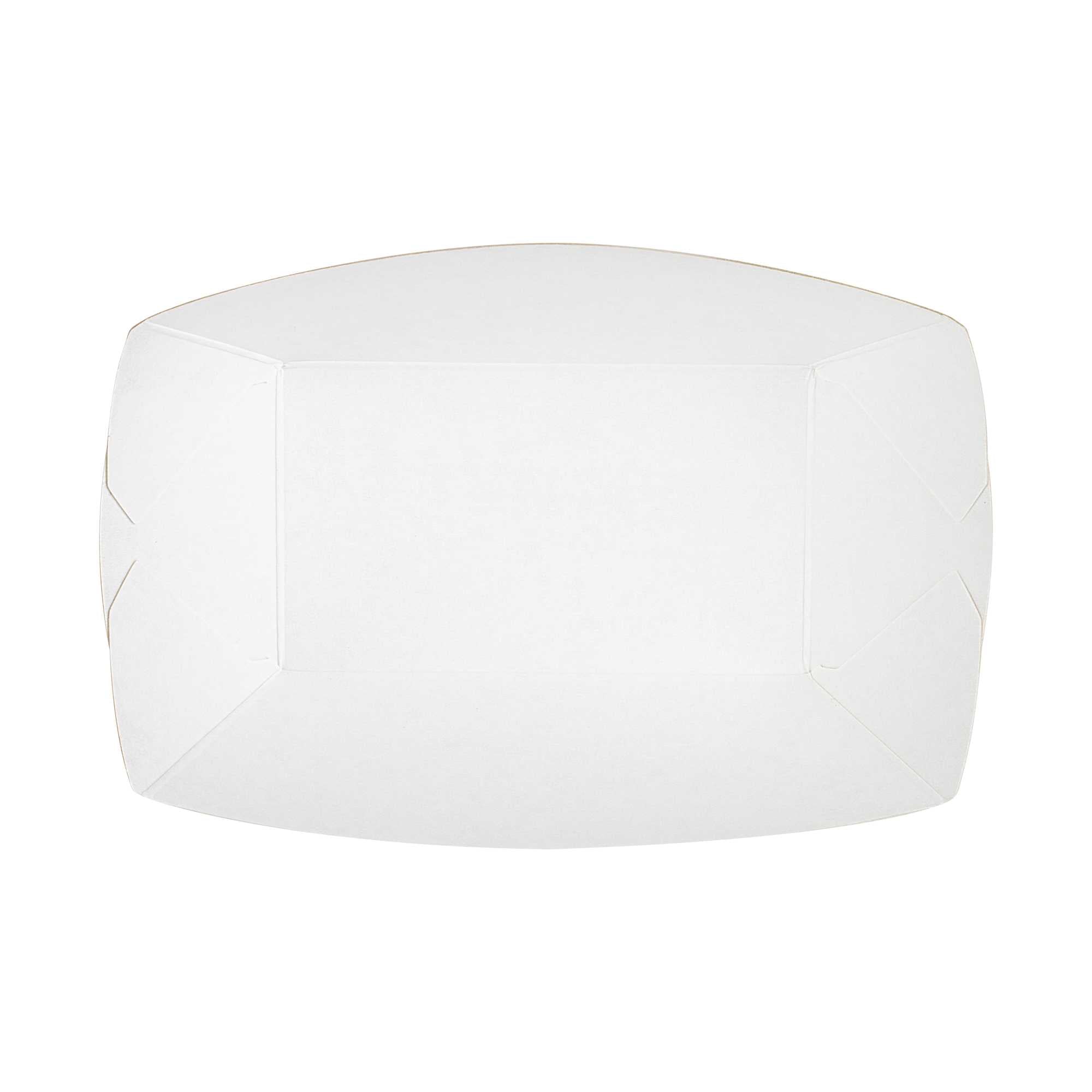 Bio Tek 6 oz White Paper #40 Food Tray / Boat - 5" x 4" x 1 1/2" - 50 count box