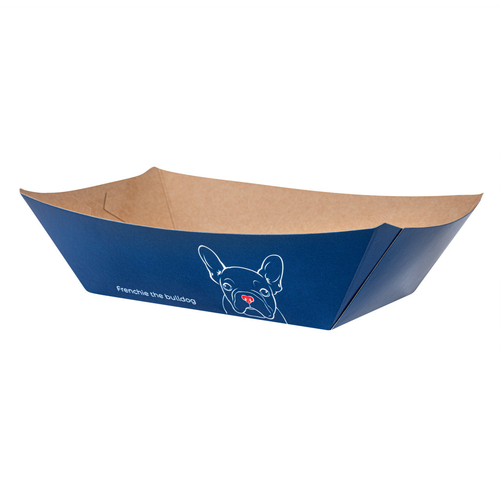 Bio Tek 1/2 lb Frenchie Paper #50 Food Tray / Boat - 4 1/4" x 2 3/4" x 1 1/2" - 50 count box