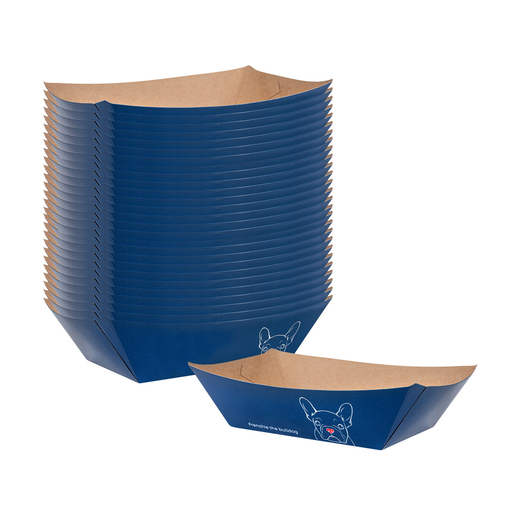 Bio Tek 1/2 lb Frenchie Paper #50 Food Tray / Boat - 4 1/4" x 2 3/4" x 1 1/2" - 50 count box