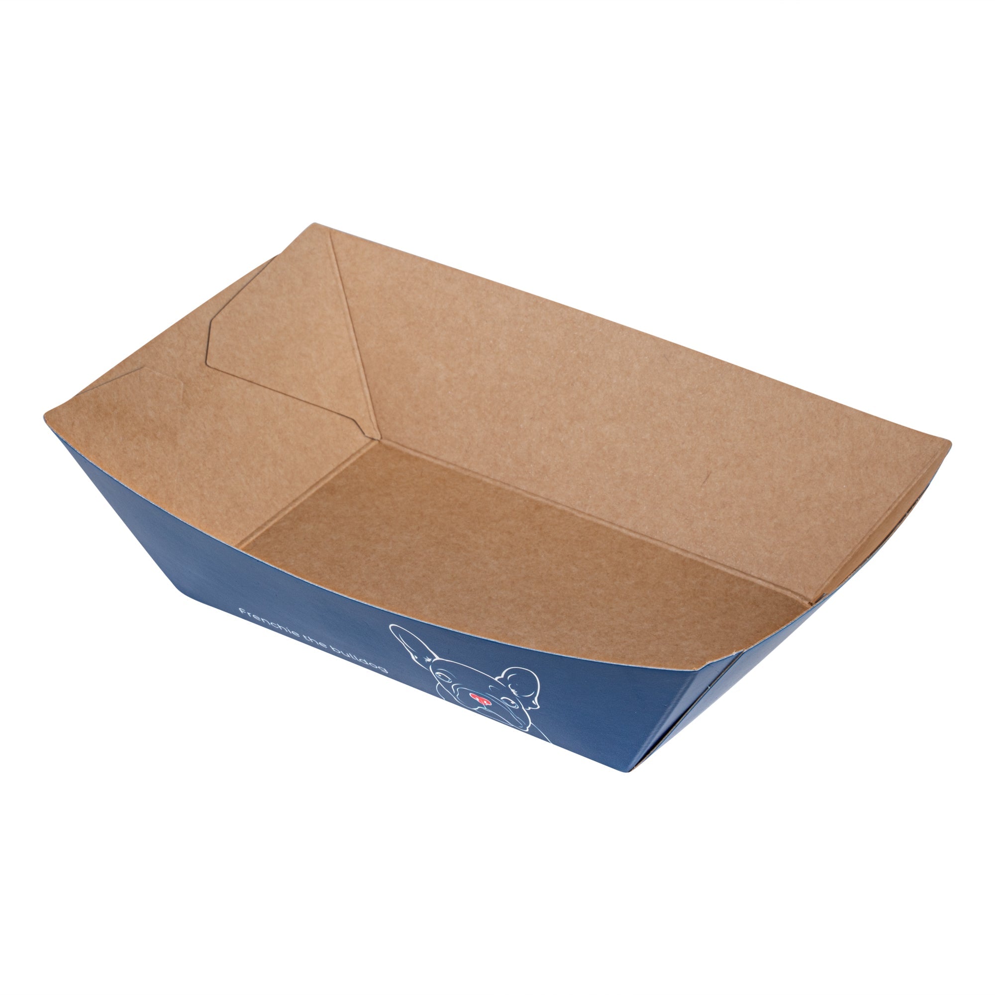 Bio Tek 1/2 lb Frenchie Paper #50 Food Tray / Boat - 4 1/4" x 2 3/4" x 1 1/2" - 50 count box