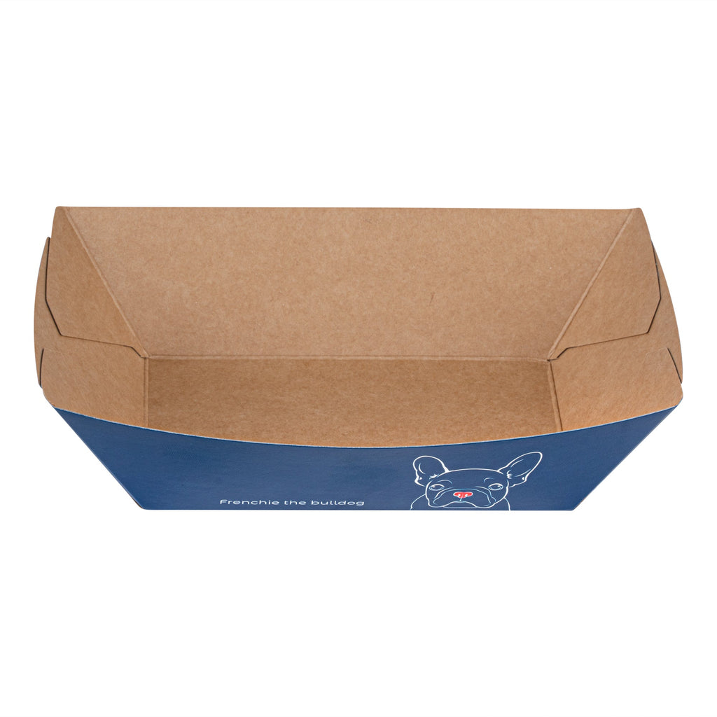 Bio Tek 1/2 lb Frenchie Paper #50 Food Tray / Boat - 4 1/4" x 2 3/4" x 1 1/2" - 50 count box