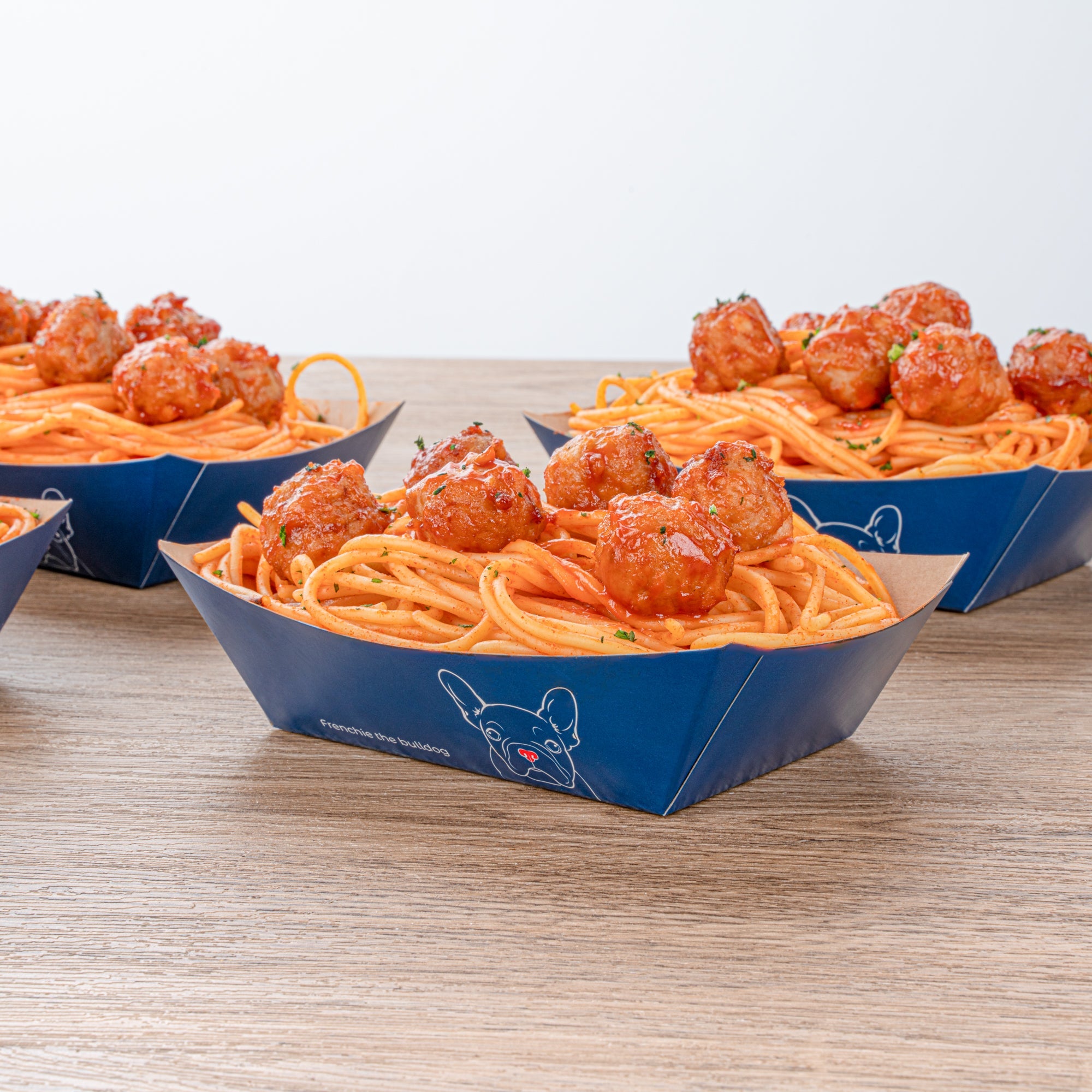 Bio Tek 1/2 lb Frenchie Paper #50 Food Tray / Boat - 4 1/4" x 2 3/4" x 1 1/2" - 400 count box