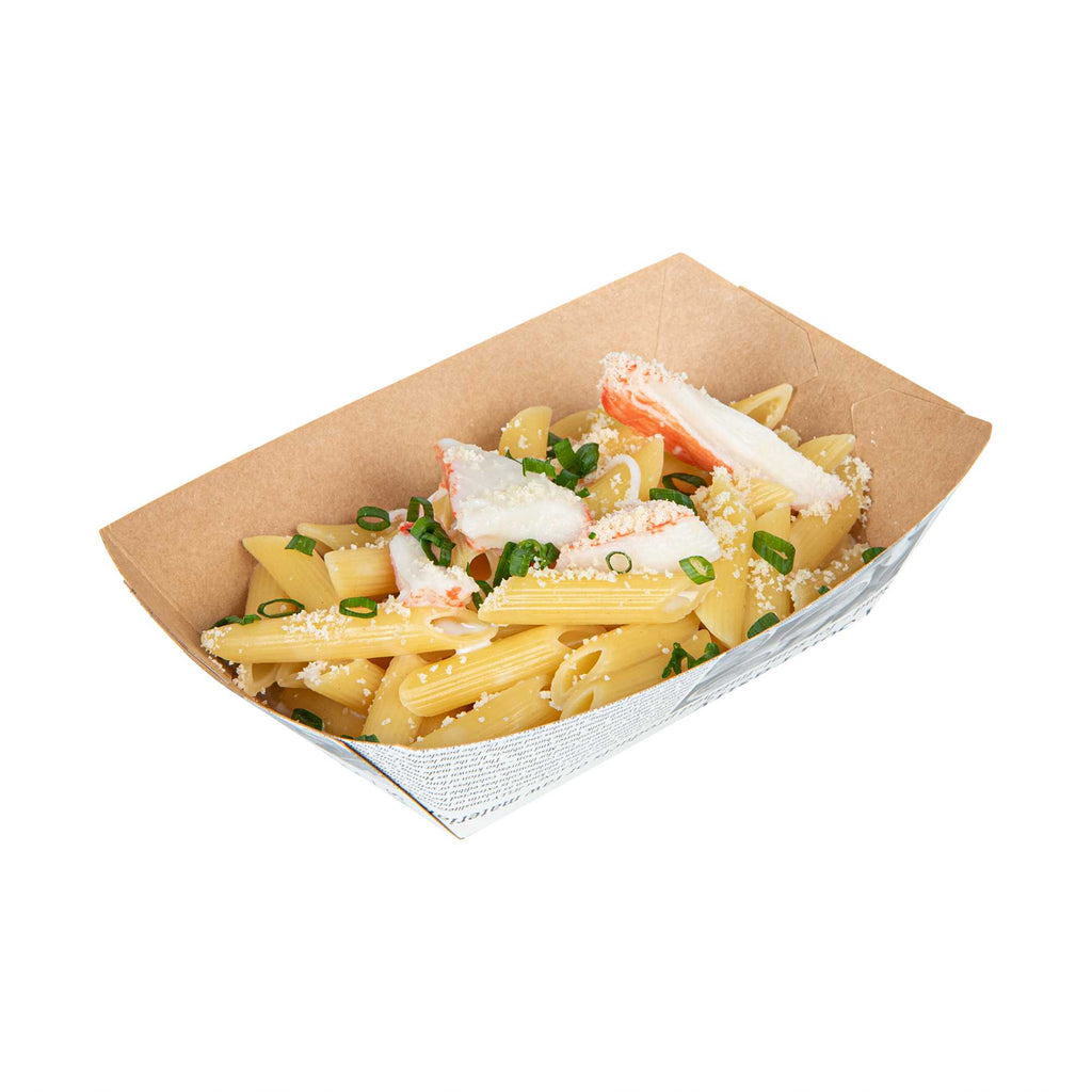 Bio Tek 1/2 lb Newsprint Paper #50 Food Tray / Boat - 4 1/4" x 2 3/4" x 1 1/2" - 50 count box