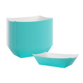 Bio Tek 1/2 lb Turquoise Paper #50 Food Tray / Boat - 4 1/4" x 2 3/4" x 1 1/2" - 400 count box