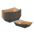 Bio Tek 1 lb Black Paper #100 Food Tray / Boat - 5 1/2" x 3 1/2" x 2" - 200 count box