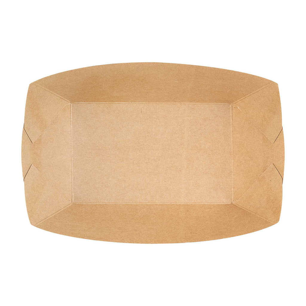 Bio Tek 1 lb Black Paper #100 Food Tray / Boat - 5 1/2" x 3 1/2" x 2" - 50 count box