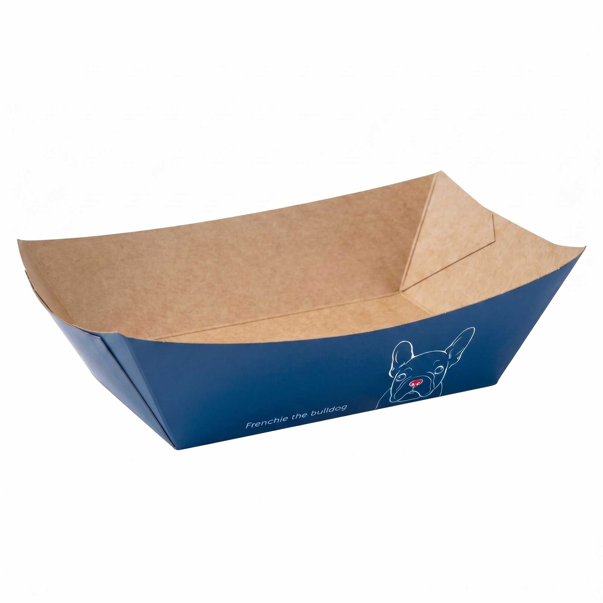 Bio Tek 1 lb Frenchie Paper #100 Food Tray / Boat - 5 1/2" x 3 1/2" x 2" - 200 count box