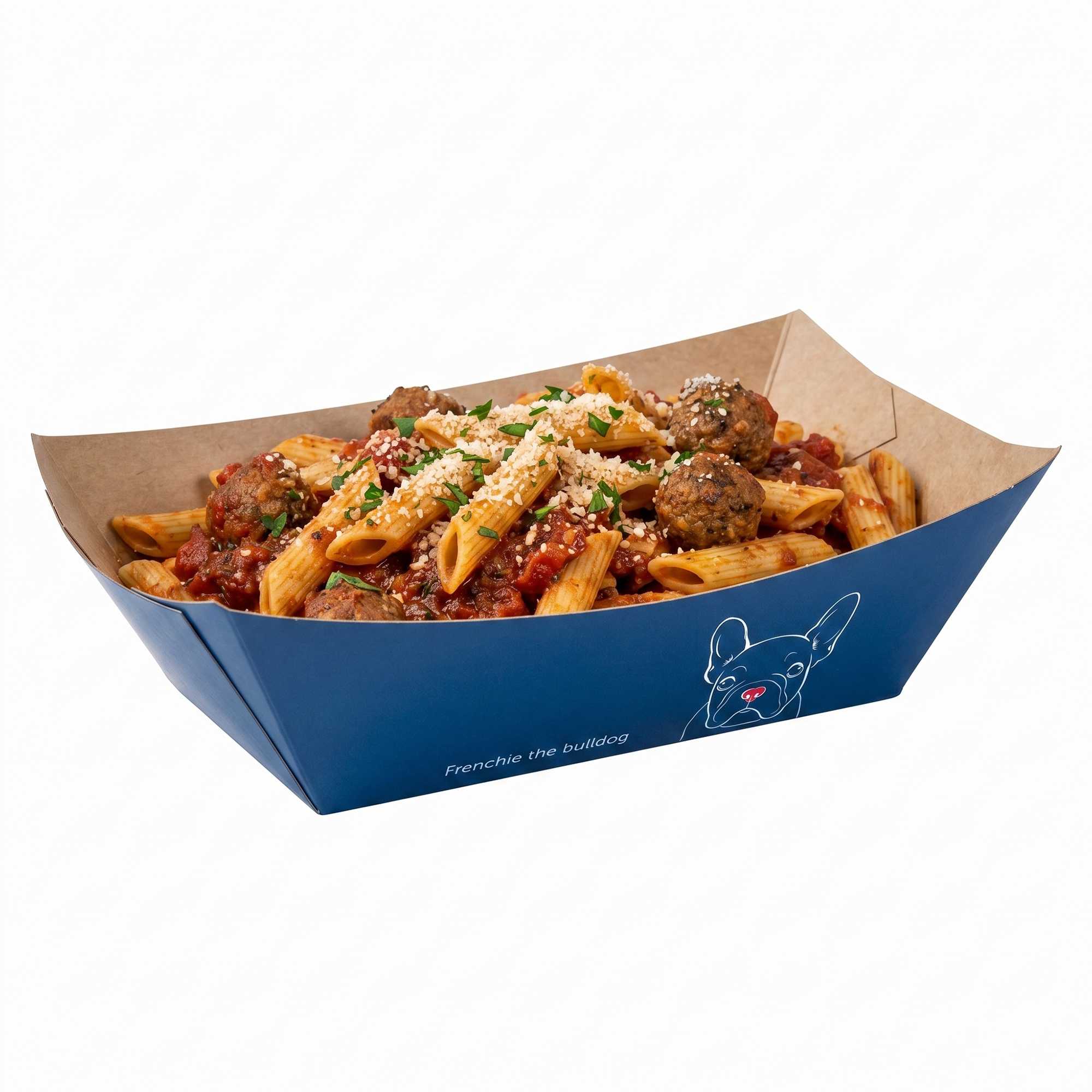 Bio Tek 1 lb Frenchie Paper #100 Food Tray / Boat - 5 1/2" x 3 1/2" x 2" - 200 count box