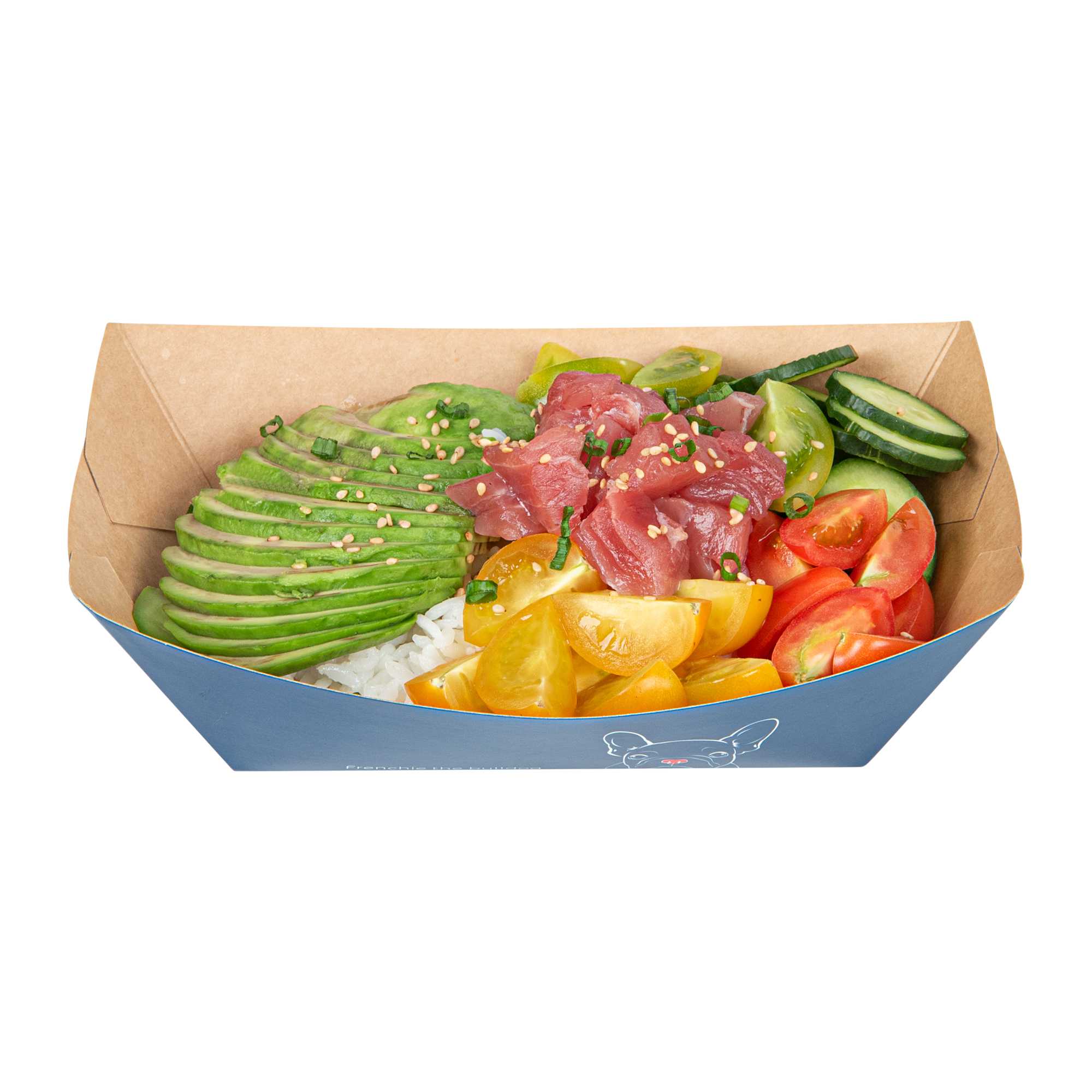 Bio Tek 1 lb Frenchie Paper #100 Food Tray / Boat - 5 1/2" x 3 1/2" x 2" - 50 count box