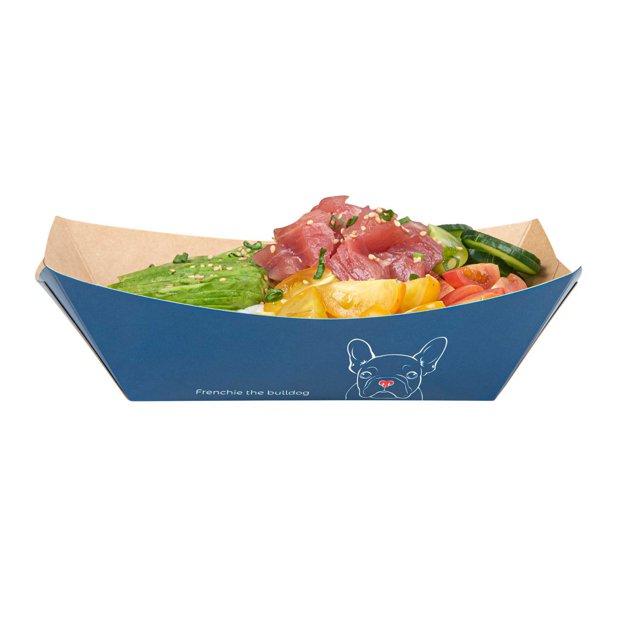 Bio Tek 1 lb Frenchie Paper #100 Food Tray / Boat - 5 1/2" x 3 1/2" x 2" - 50 count box