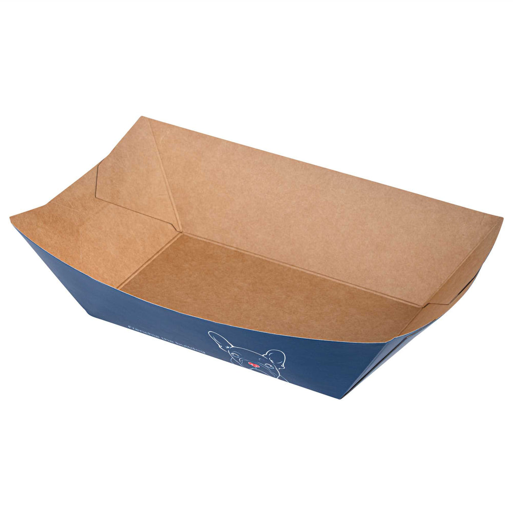 Bio Tek 1 lb Frenchie Paper #100 Food Tray / Boat - 5 1/2" x 3 1/2" x 2" - 50 count box
