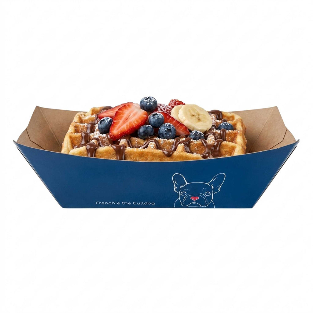 Bio Tek 1 lb Frenchie Paper #100 Food Tray / Boat - 5 1/2" x 3 1/2" x 2" - 200 count box