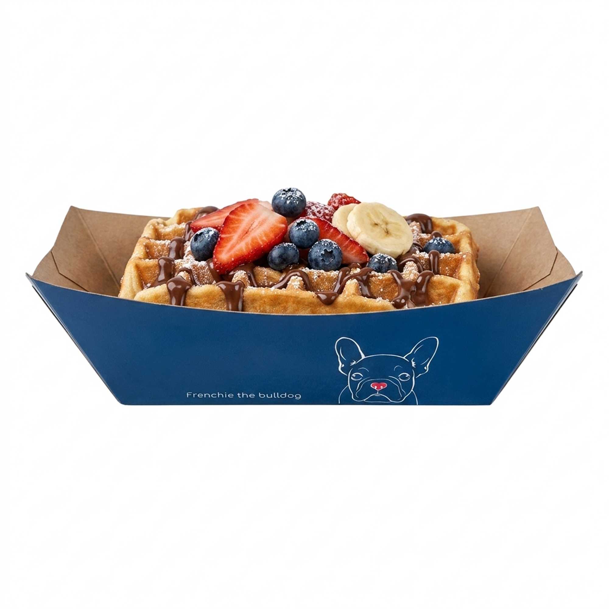 Bio Tek 1 lb Frenchie Paper #100 Food Tray / Boat - 5 1/2" x 3 1/2" x 2" - 200 count box