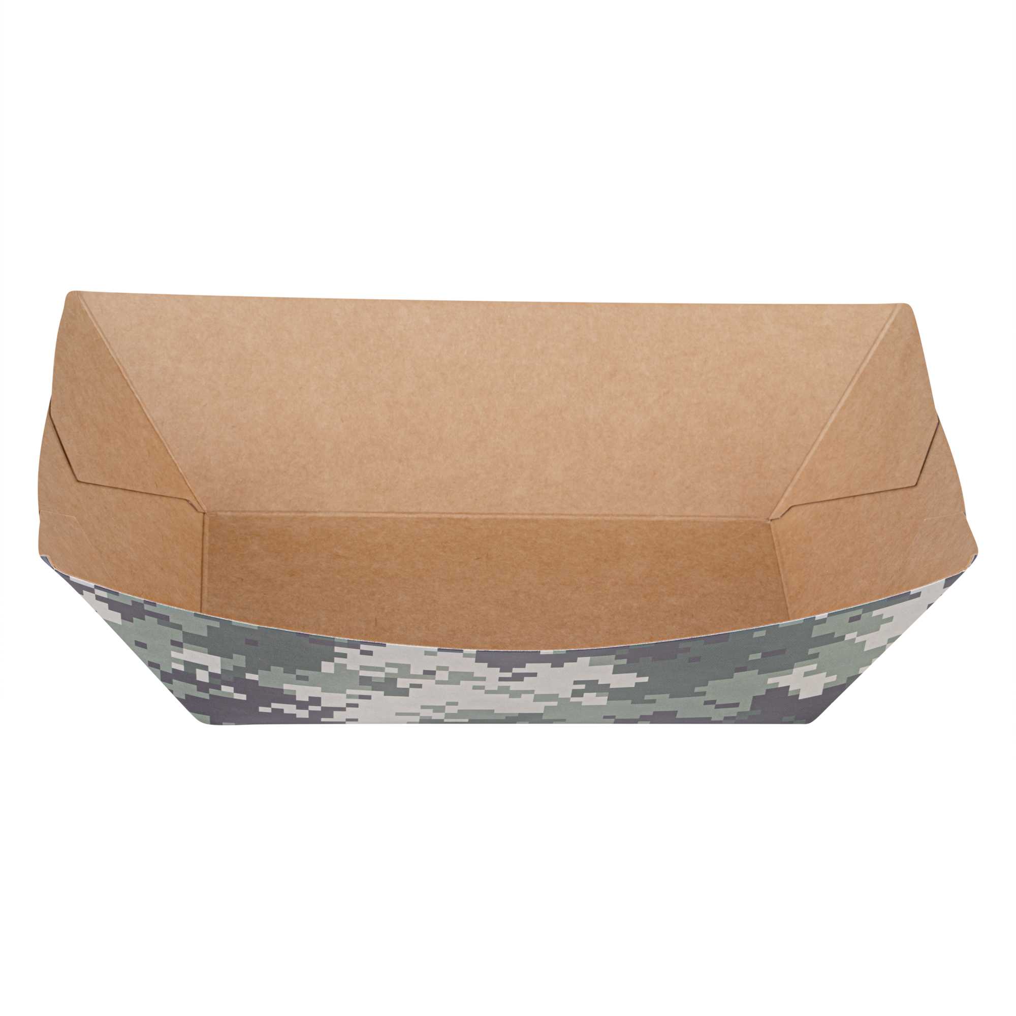 Bio Tek 1 lb Camouflage Paper #100 Food Tray / Boat - 5 1/2" x 3 1/2" x 2" - 50 count box