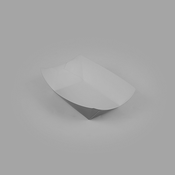 Bio Tek 1 lb Gray Paper #100 Food Tray / Boat - 5 1/2" x 3 1/2" x 2" - 200 count box