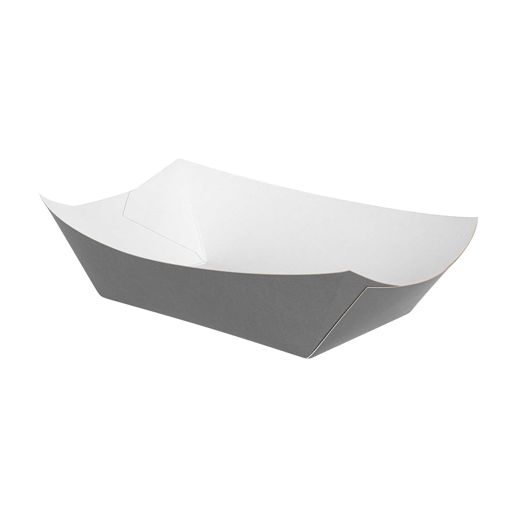 Bio Tek 1 lb Gray Paper #100 Food Tray / Boat - 5 1/2" x 3 1/2" x 2" - 200 count box