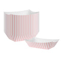 Bio Tek 1 lb Pink and White Stripe Paper #100 Food Tray / Boat - 5 1/2" x 3 1/2" x 2" - 200 count box