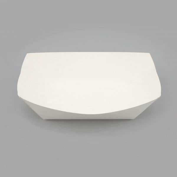 Bio Tek 1 lb White Paper #100 Food Tray / Boat - 5 1/2" x 3 1/2" x 2" - 200 count box