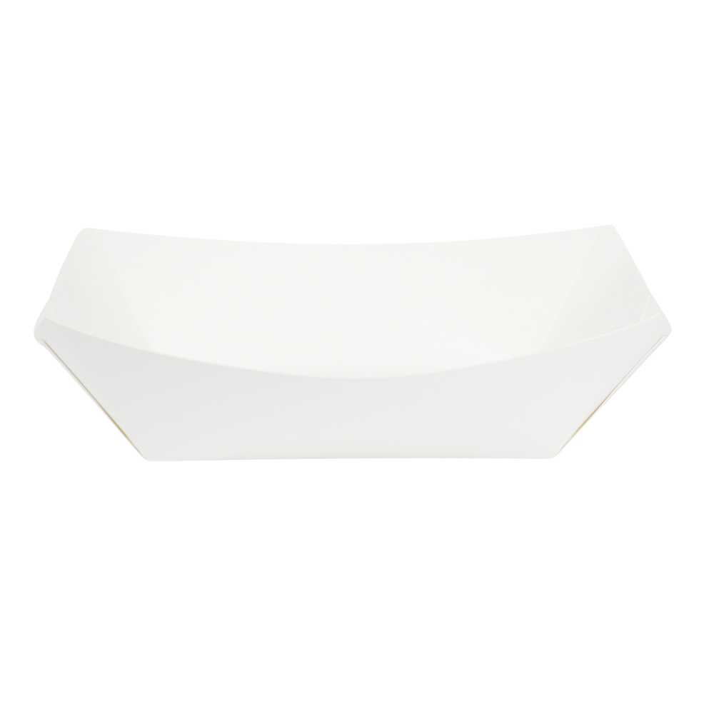 Bio Tek 1 lb White Paper #100 Food Tray / Boat - 5 1/2" x 3 1/2" x 2" - 200 count box