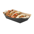 Bio Tek 2 lb Black Paper #200 Food Tray / Boat - 6 1/2" x 3 3/4" x 2 1/4" - 50 count box