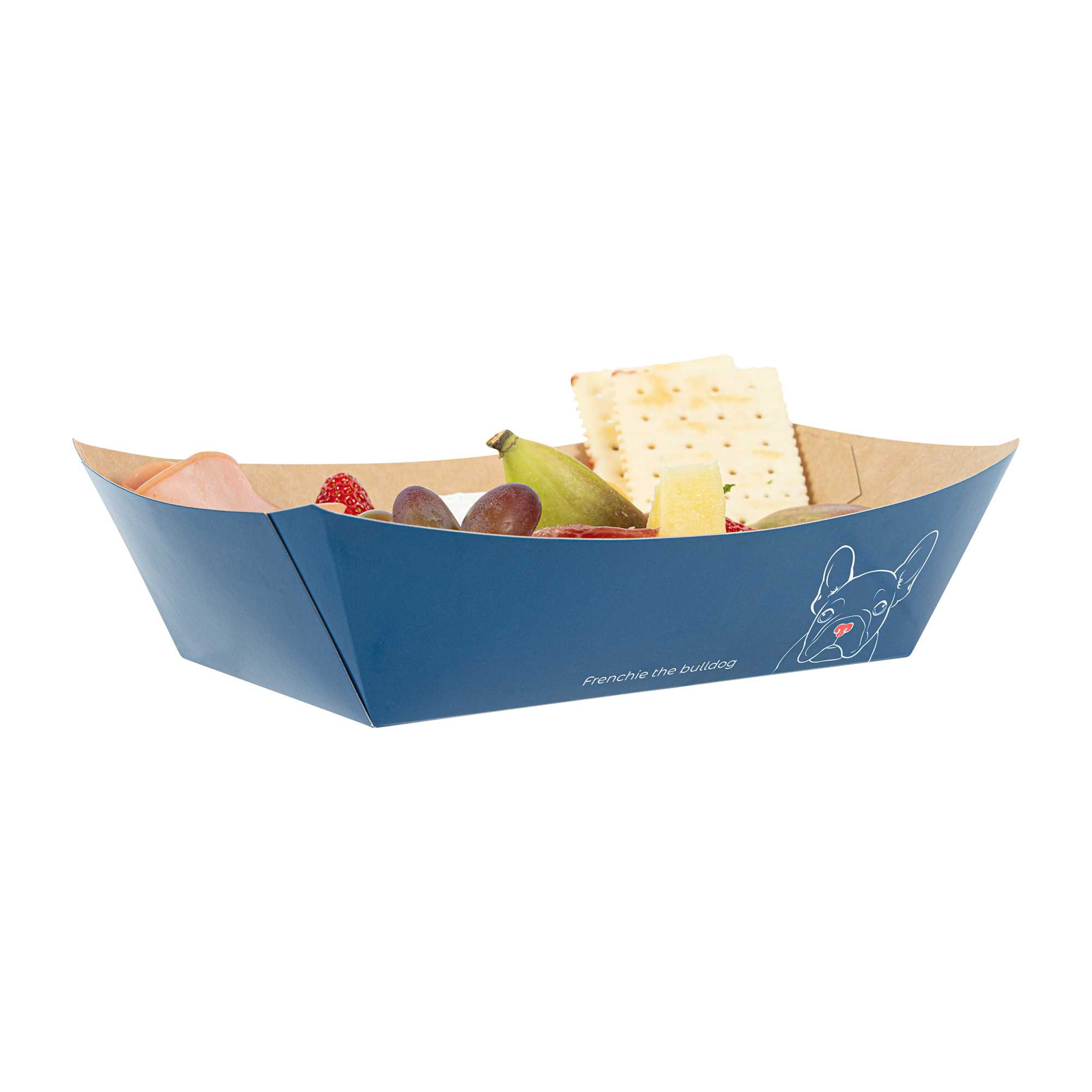 Bio Tek 2 lb Frenchie Paper #200 Food Tray / Boat - 6 1/2" x 3 3/4" x 2 1/4" - 200 count box