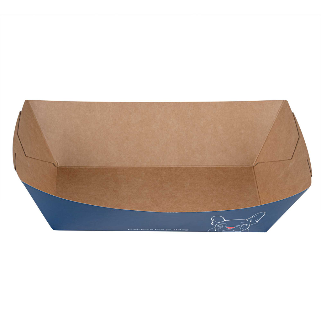 Bio Tek 2 lb Frenchie Paper #200 Food Tray / Boat - 6 1/2" x 3 3/4" x 2 1/4" - 200 count box