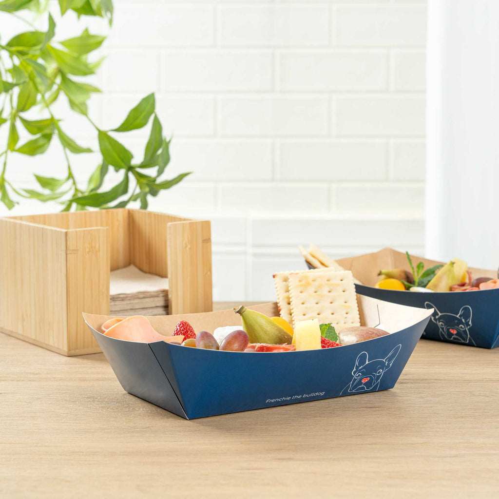 Bio Tek 2 lb Frenchie Paper #200 Food Tray / Boat - 6 1/2" x 3 3/4" x 2 1/4" - 200 count box
