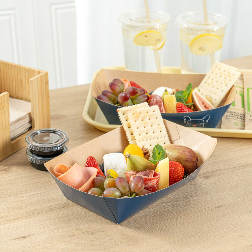 Bio Tek 2 lb Frenchie Paper #200 Food Tray / Boat - 6 1/2" x 3 3/4" x 2 1/4" - 200 count box