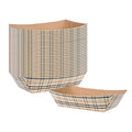 Bio Tek 2 lb Plaid Paper #200 Food Tray / Boat - 6 1/2" x 3 3/4" x 2 1/4" - 200 count box