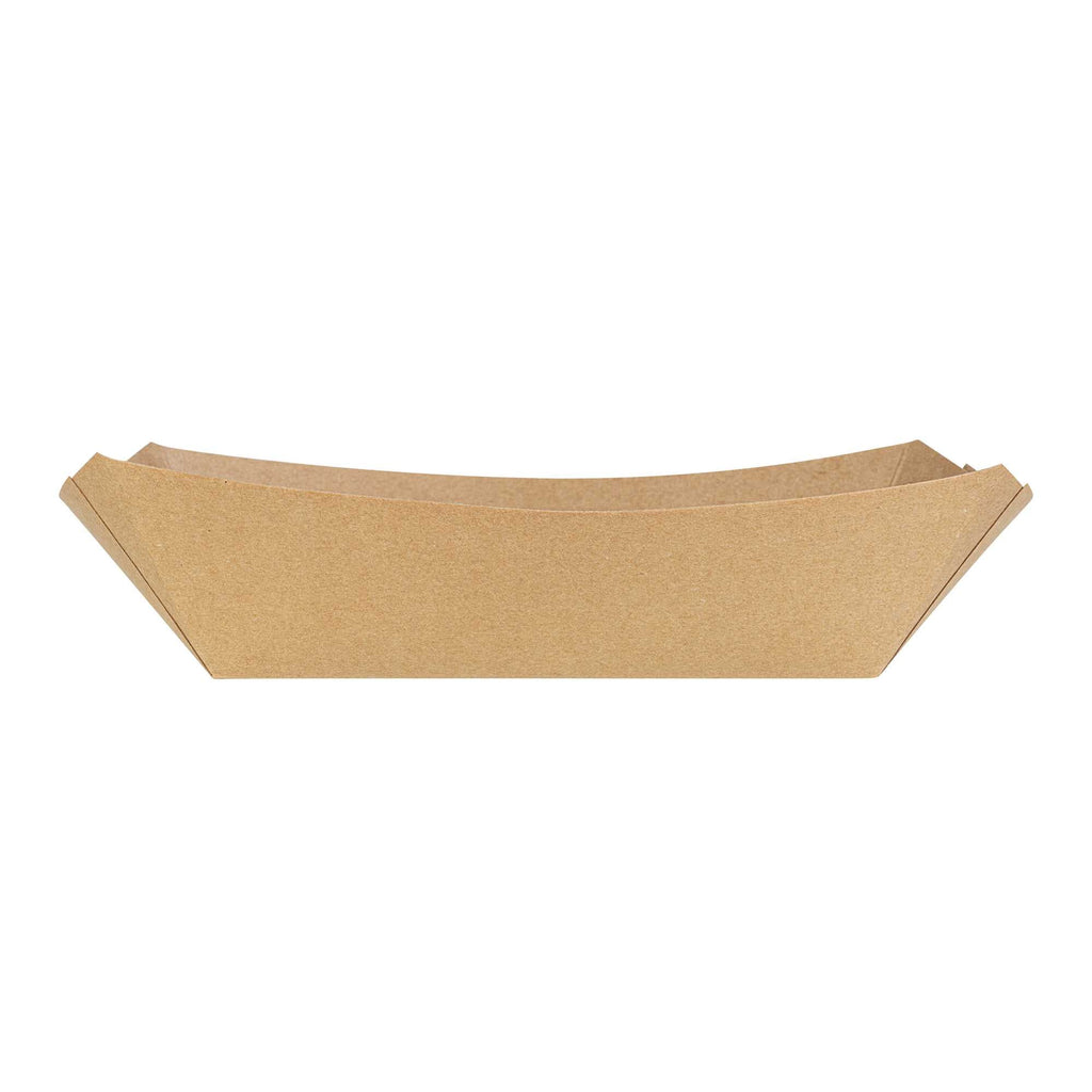 Bio Tek 2 lb Kraft Paper #200 Food Tray / Boat - 6 1/2" x 3 3/4" x 2 1/4" - 200 count box