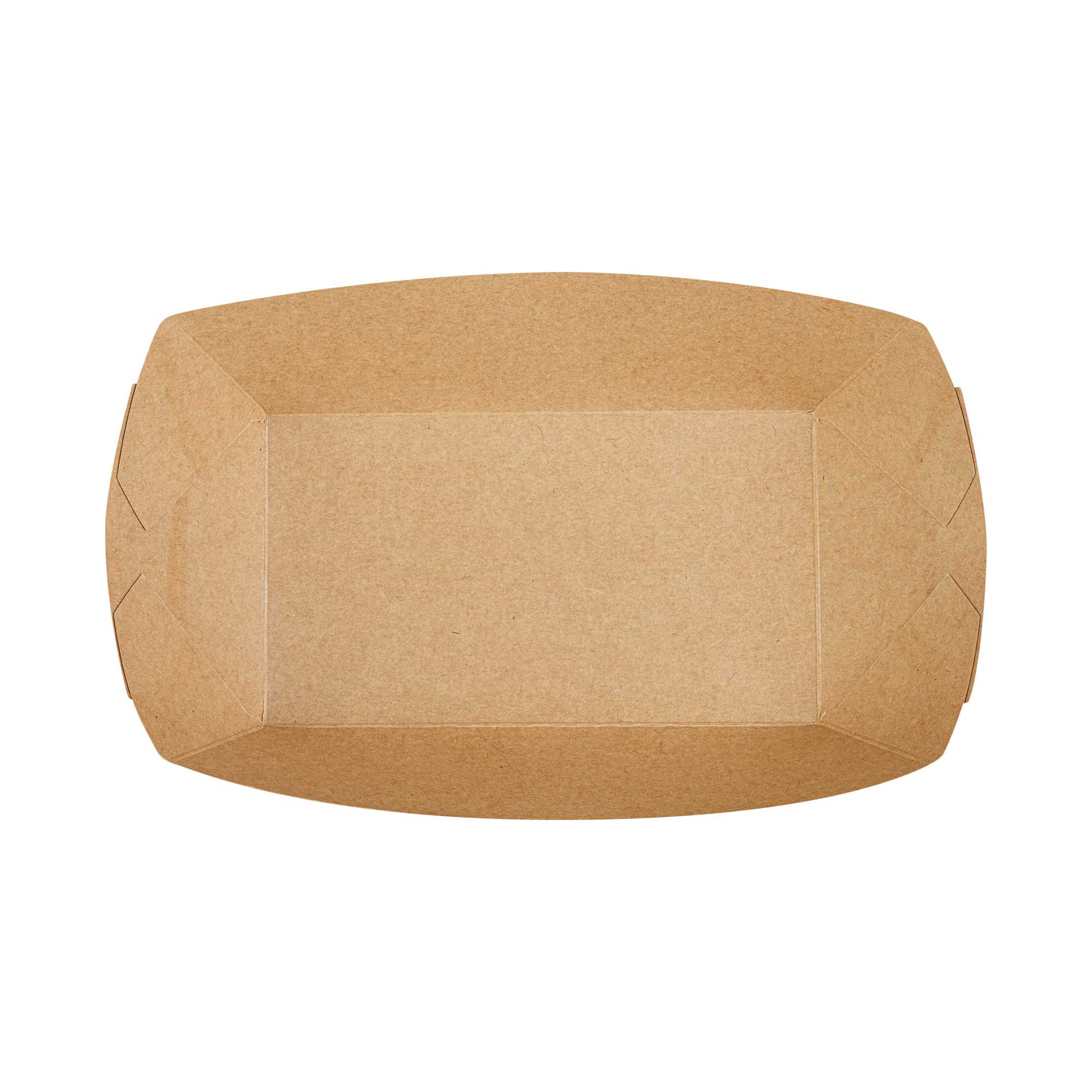 Bio Tek 2 lb Kraft Paper #200 Food Tray / Boat - 6 1/2" x 3 3/4" x 2 1/4" - 200 count box