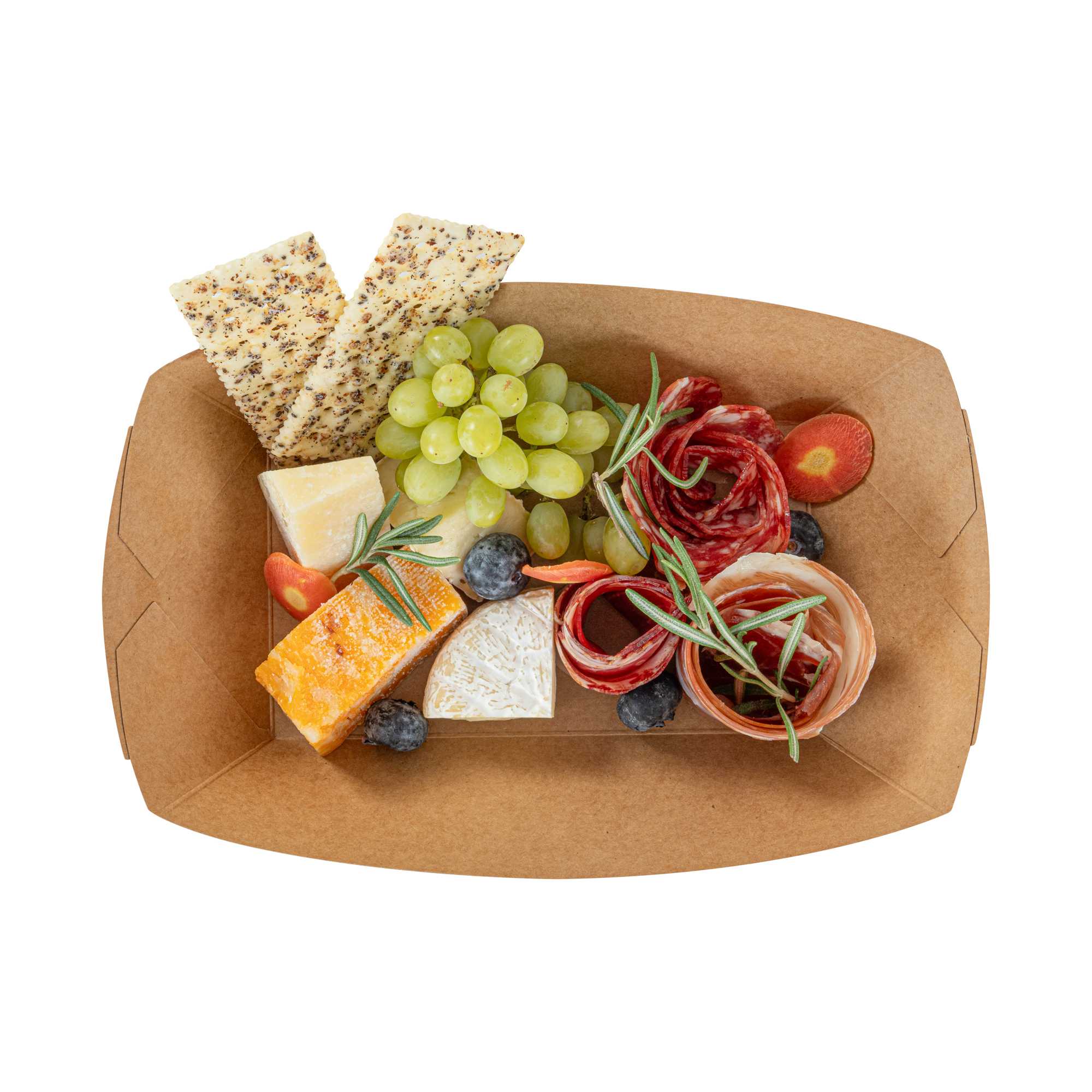 Bio Tek 2 lb Newsprint Paper #200 Food Tray / Boat - 6 1/2" x 3 3/4" x 2 1/4" - 50 count box