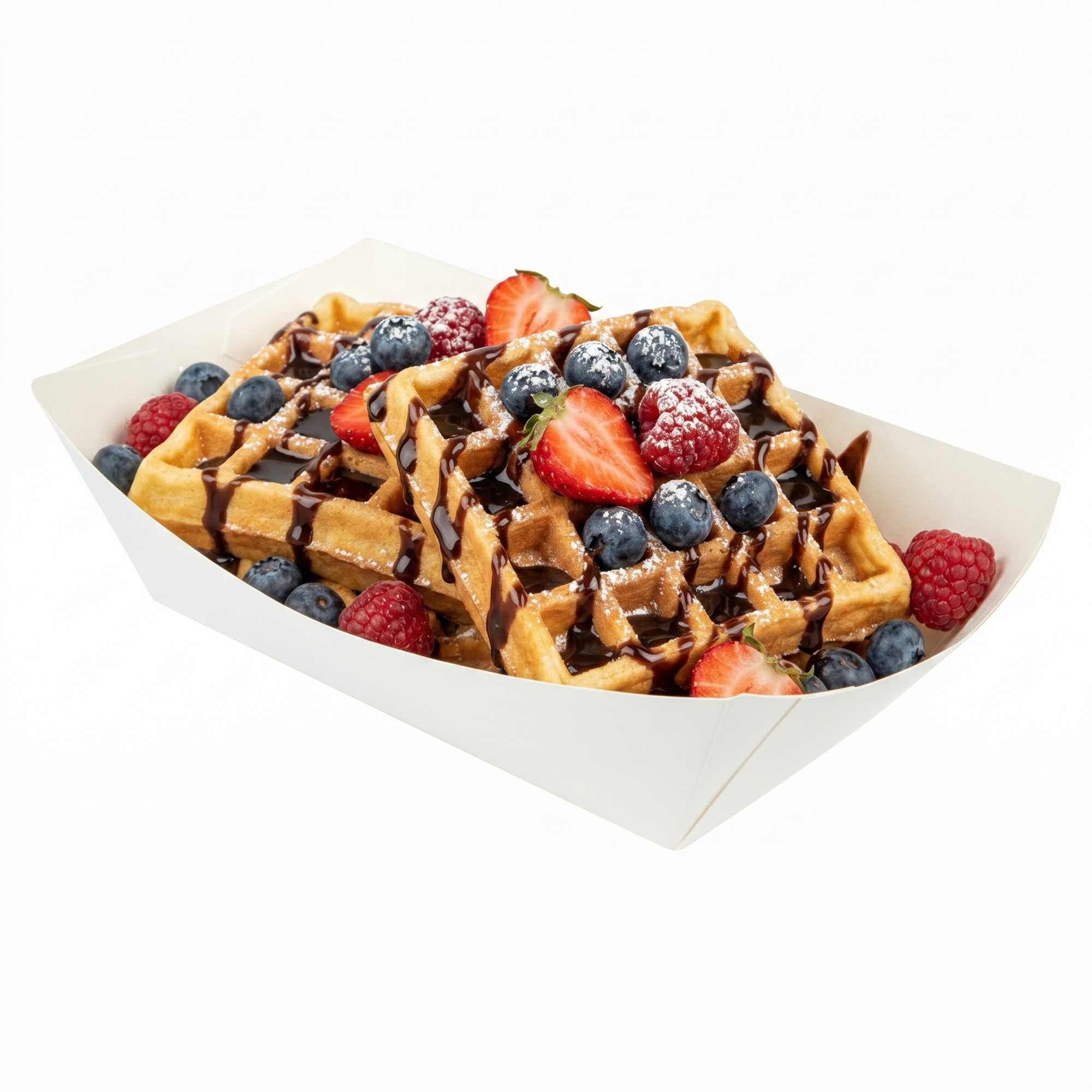 Bio Tek 2 lb White Paper #200 Food Tray / Boat - 6 1/2" x 3 3/4" x 2 1/4" - 50 count box